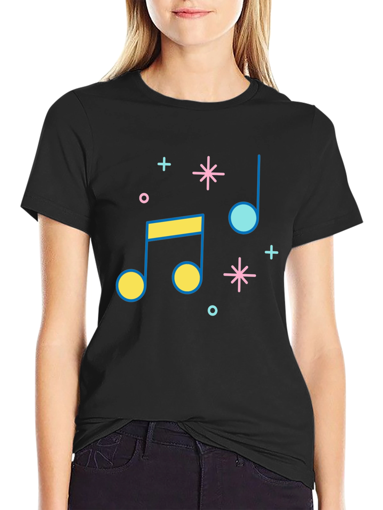 Musical Note Graphic Tee - Retro Style