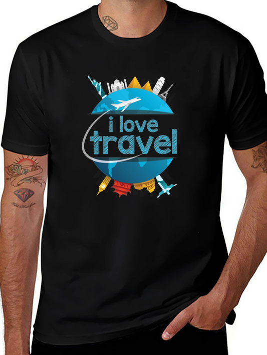 I Love Travel World Landmarks Graphic T-Shirt