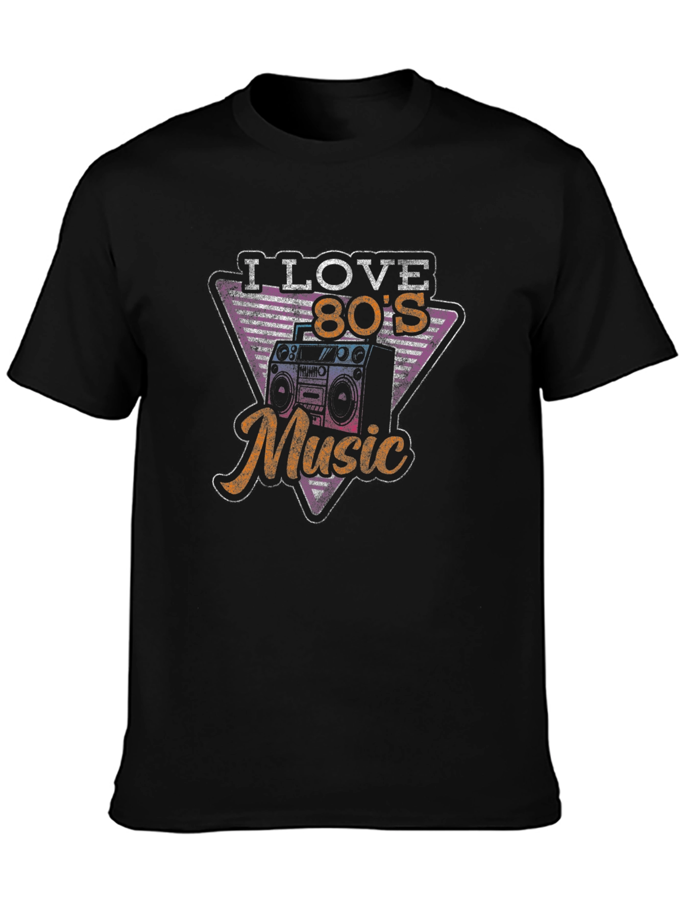 I Love 80s Music Black T-Shirt