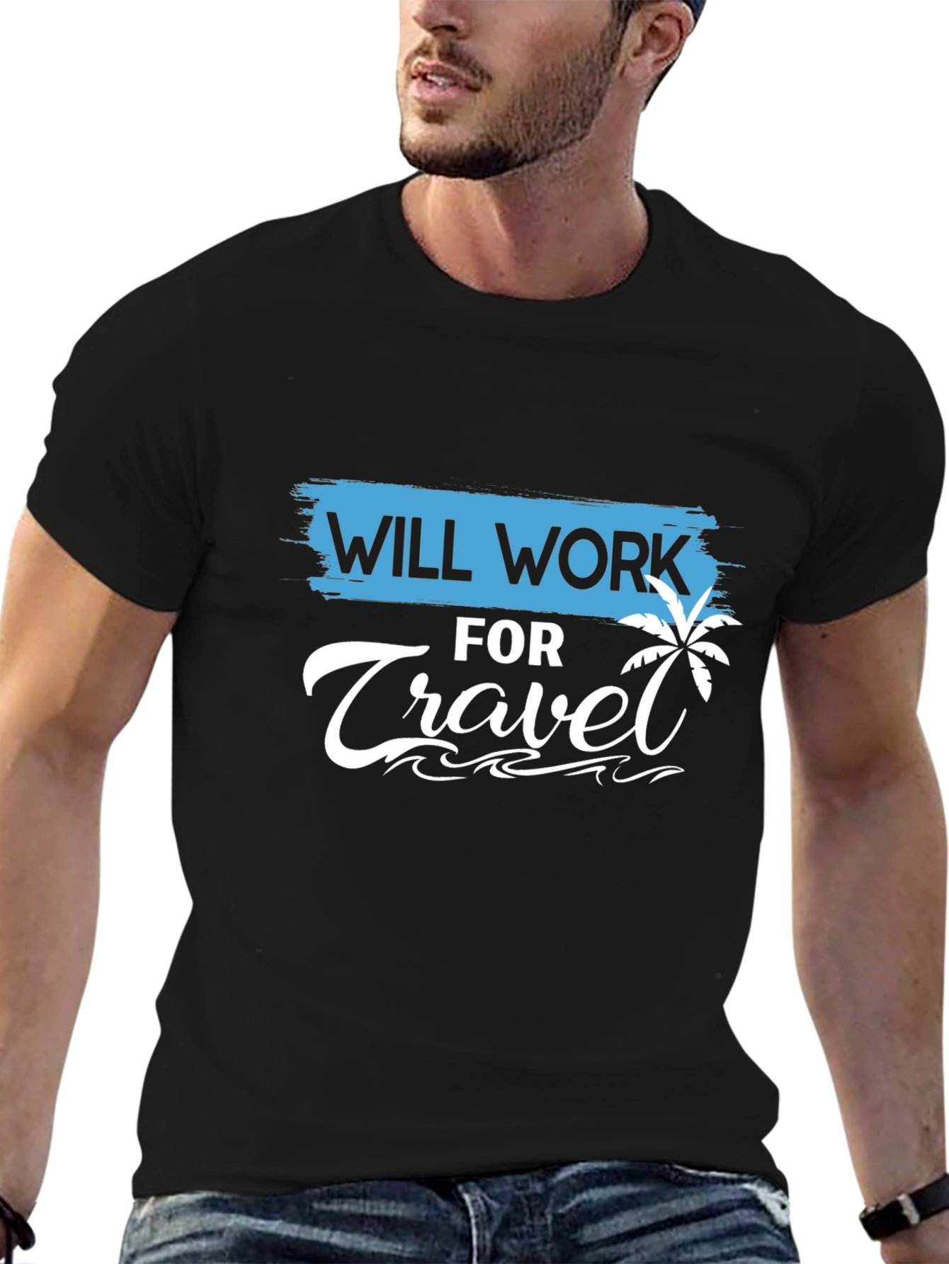 Will Work For Travel Graphic Tee