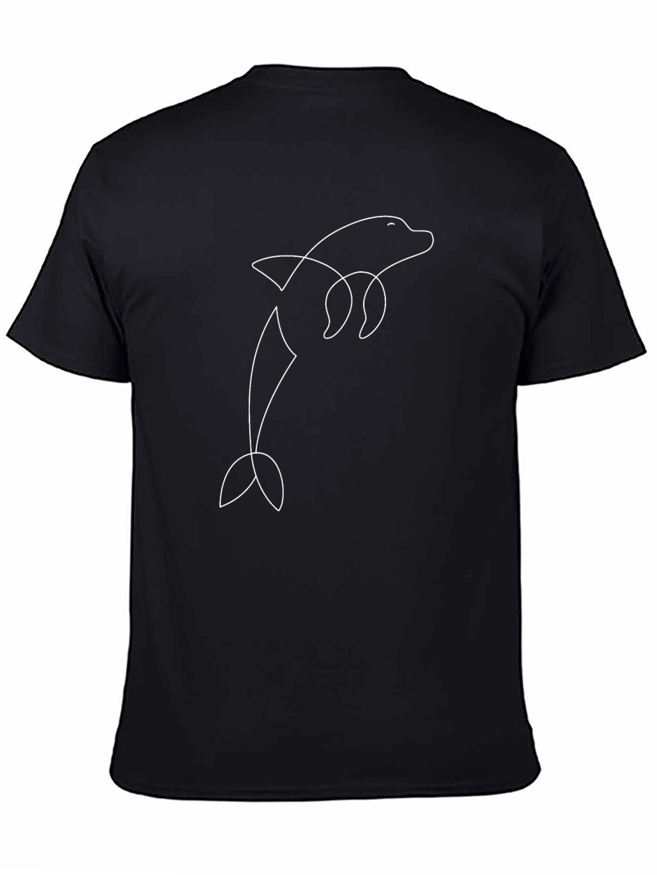 Minimalist Dolphin Outline Graphic Tee