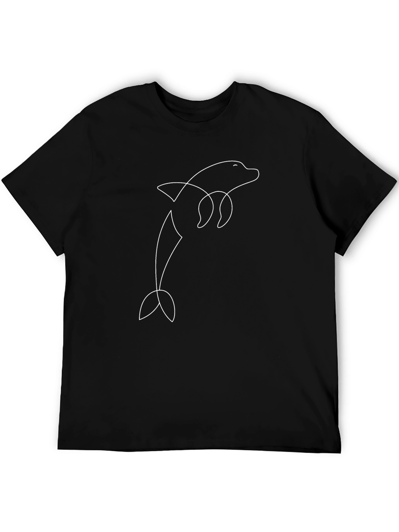 Minimalist Dolphin Outline Graphic Tee