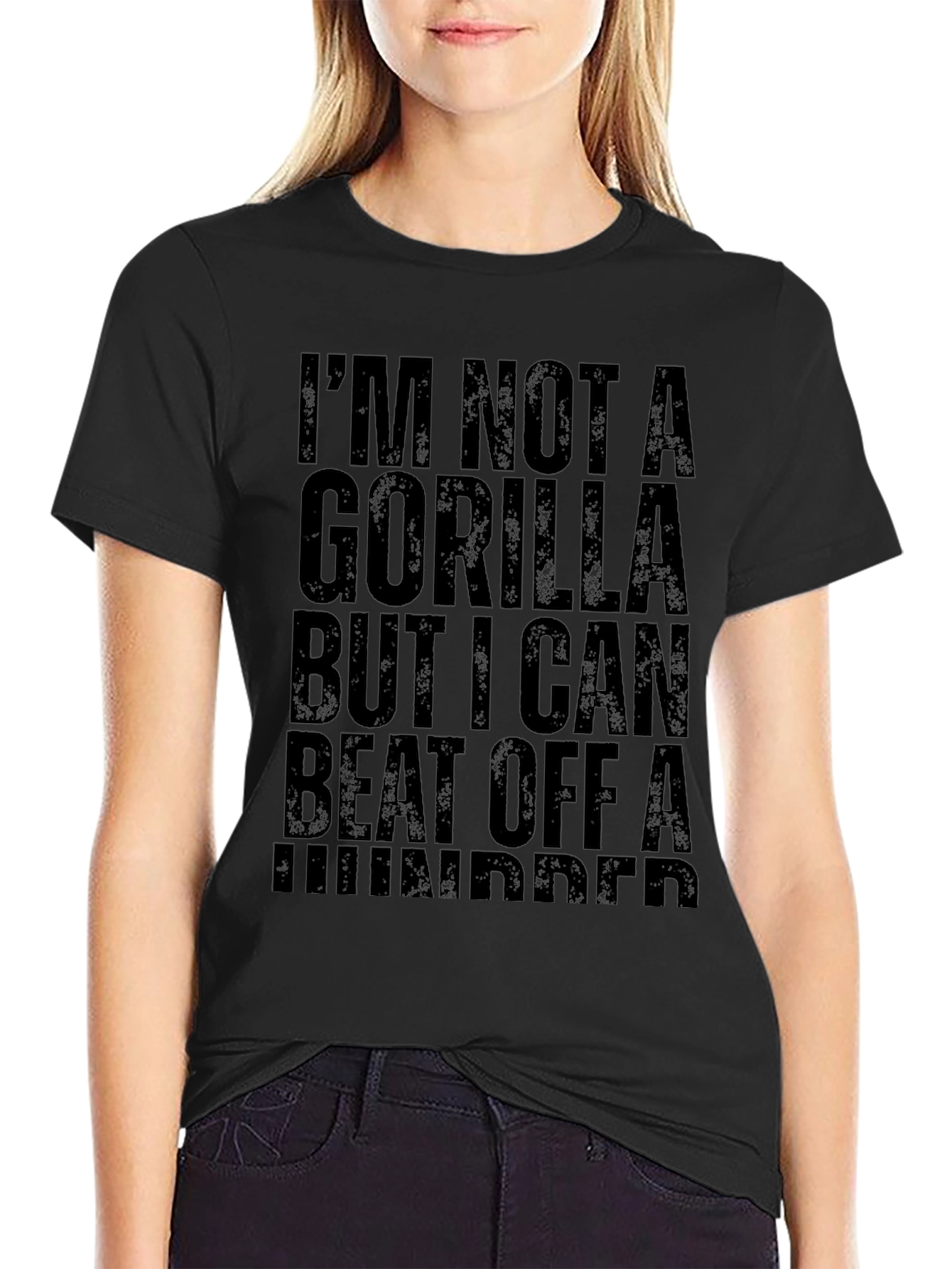 Humorous Gorilla Quote Black T-Shirt