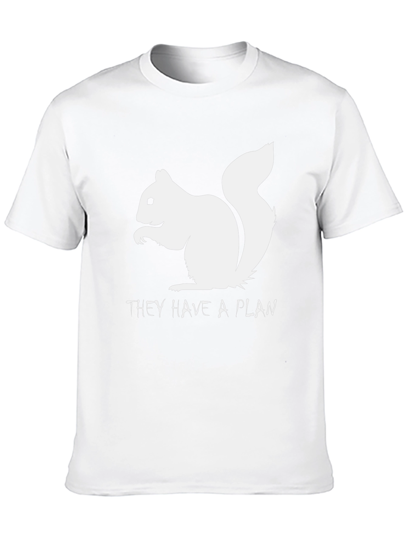 Squirrel They Have A Plan Black T-Shirt