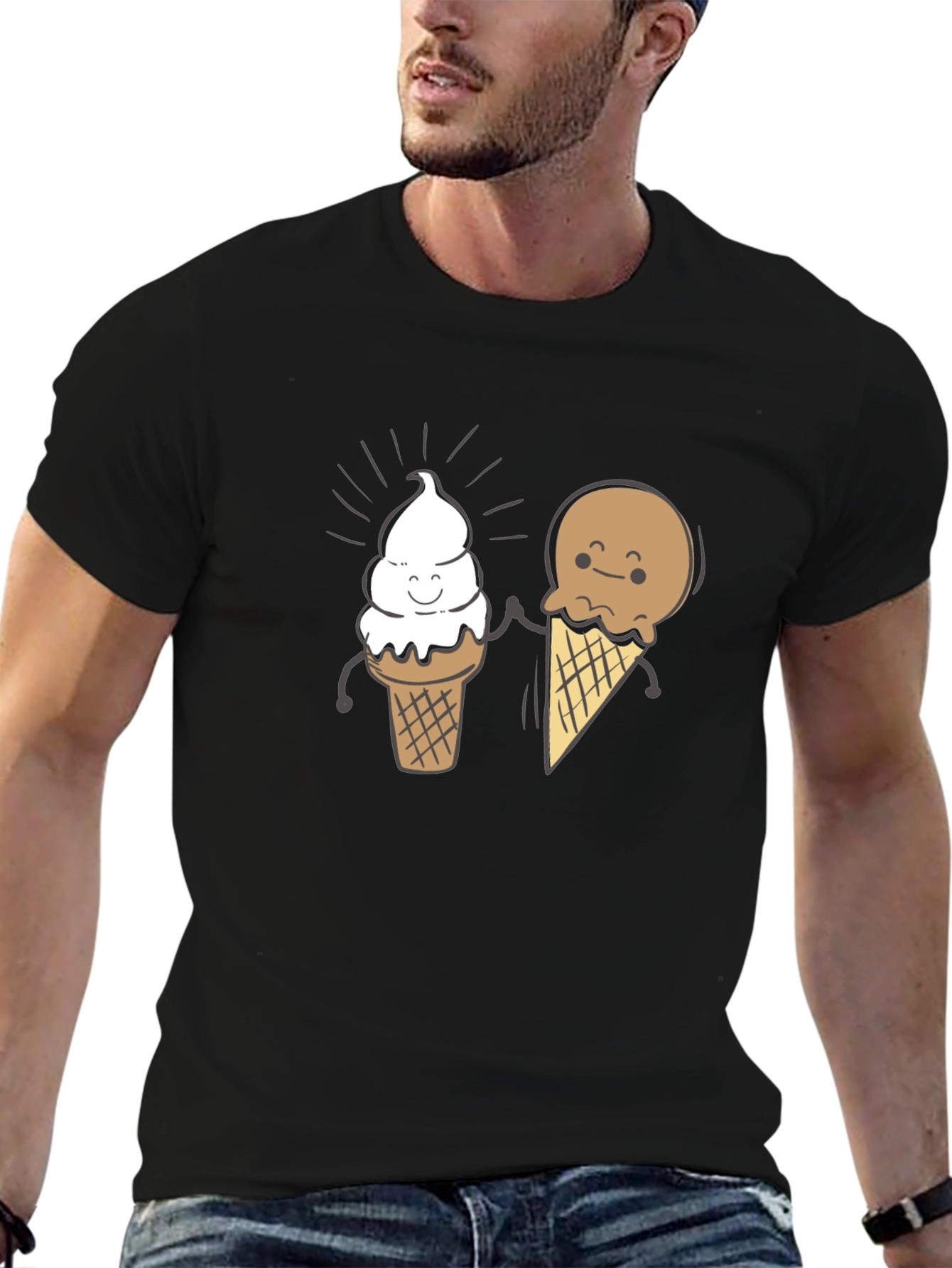 Cute Ice Cream Cone Graphic T-Shirt