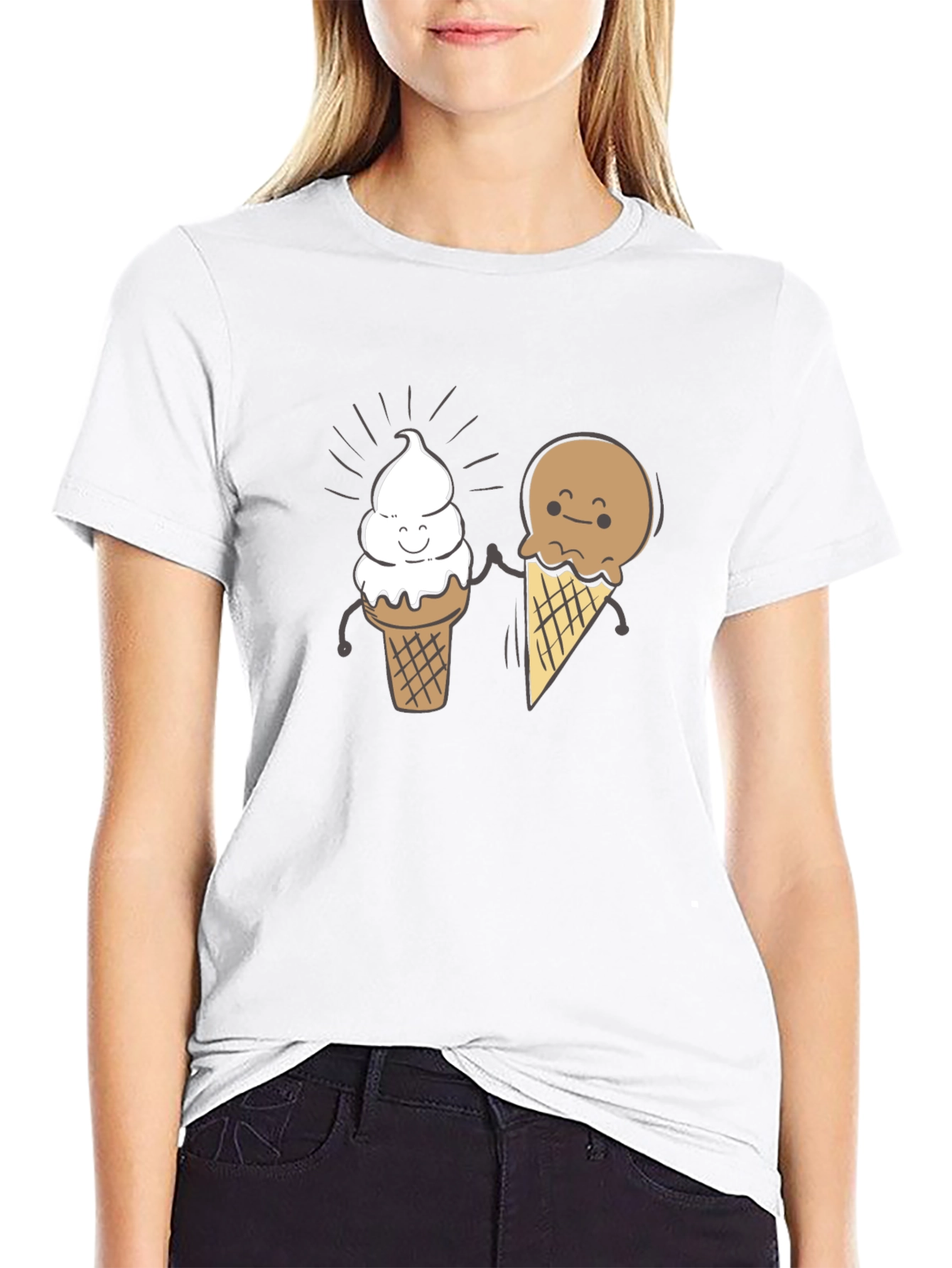 Cute Ice Cream Cone Graphic T-Shirt