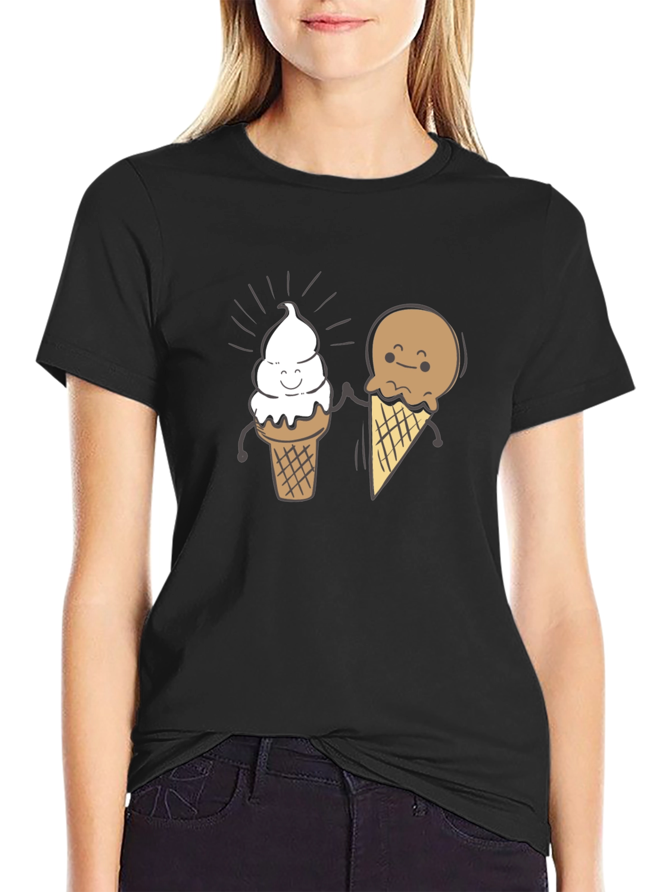 Cute Ice Cream Cone Graphic T-Shirt