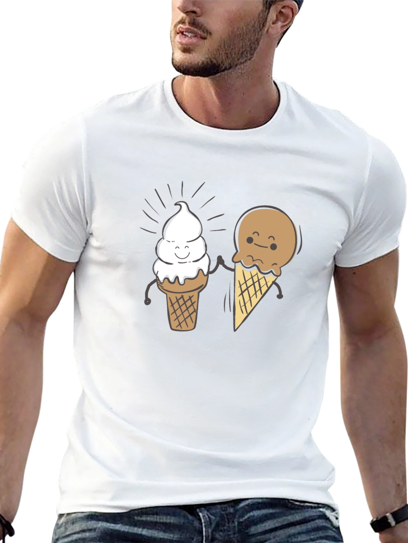 Cute Ice Cream Cone Graphic T-Shirt