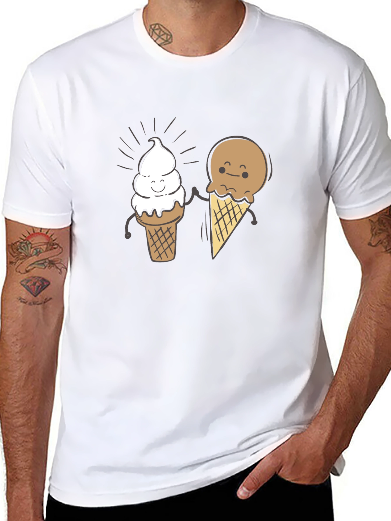 Cute Ice Cream Cone Graphic T-Shirt