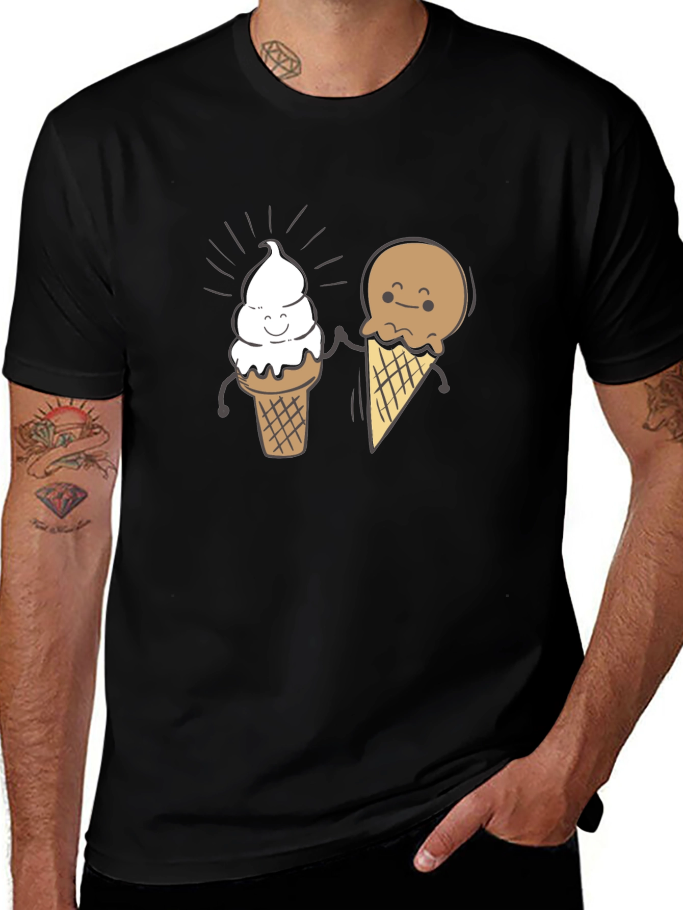 Cute Ice Cream Cone Graphic T-Shirt