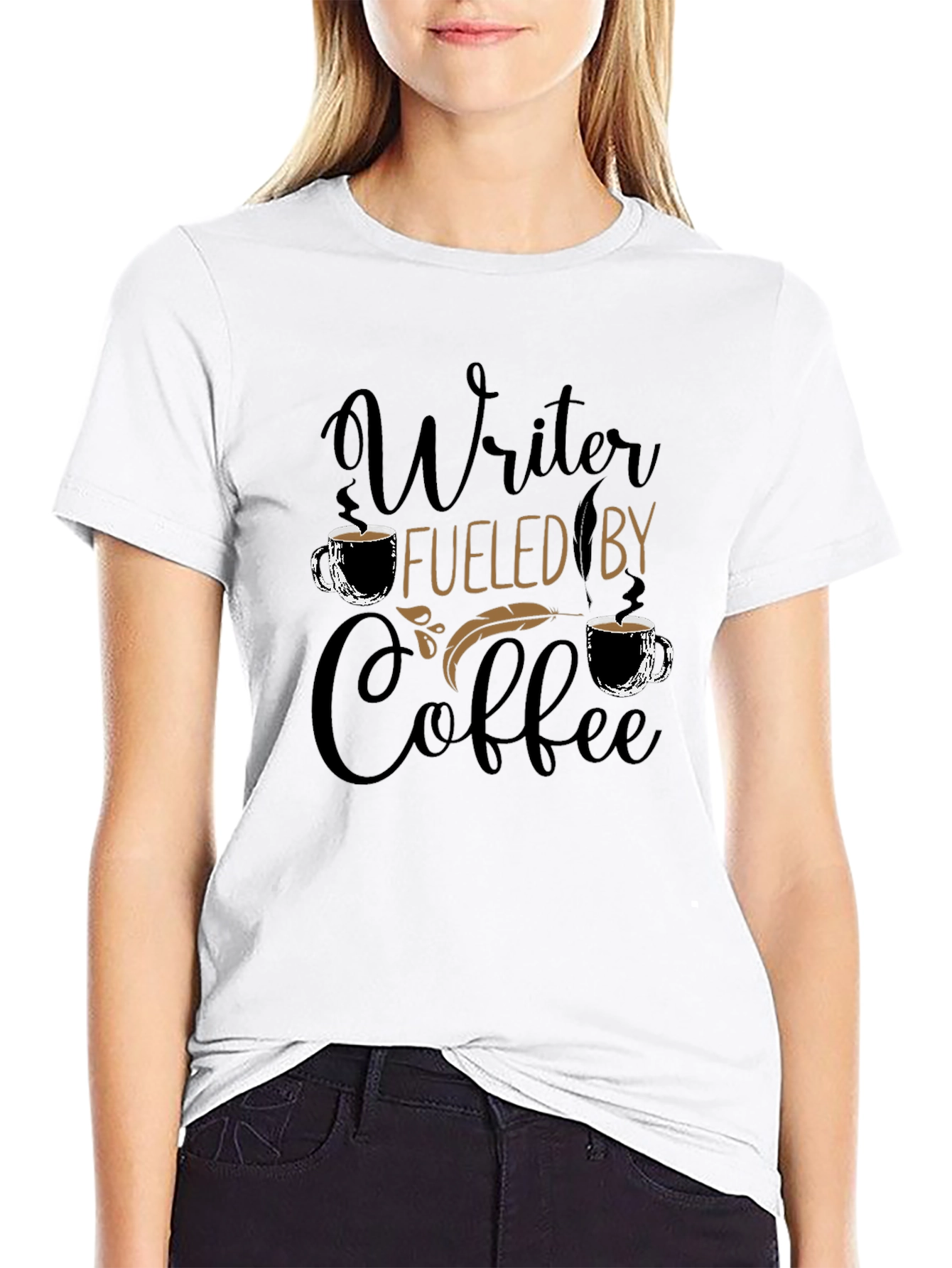 Writer Fuel Coffee T-Shirt - Black Cotton Tee