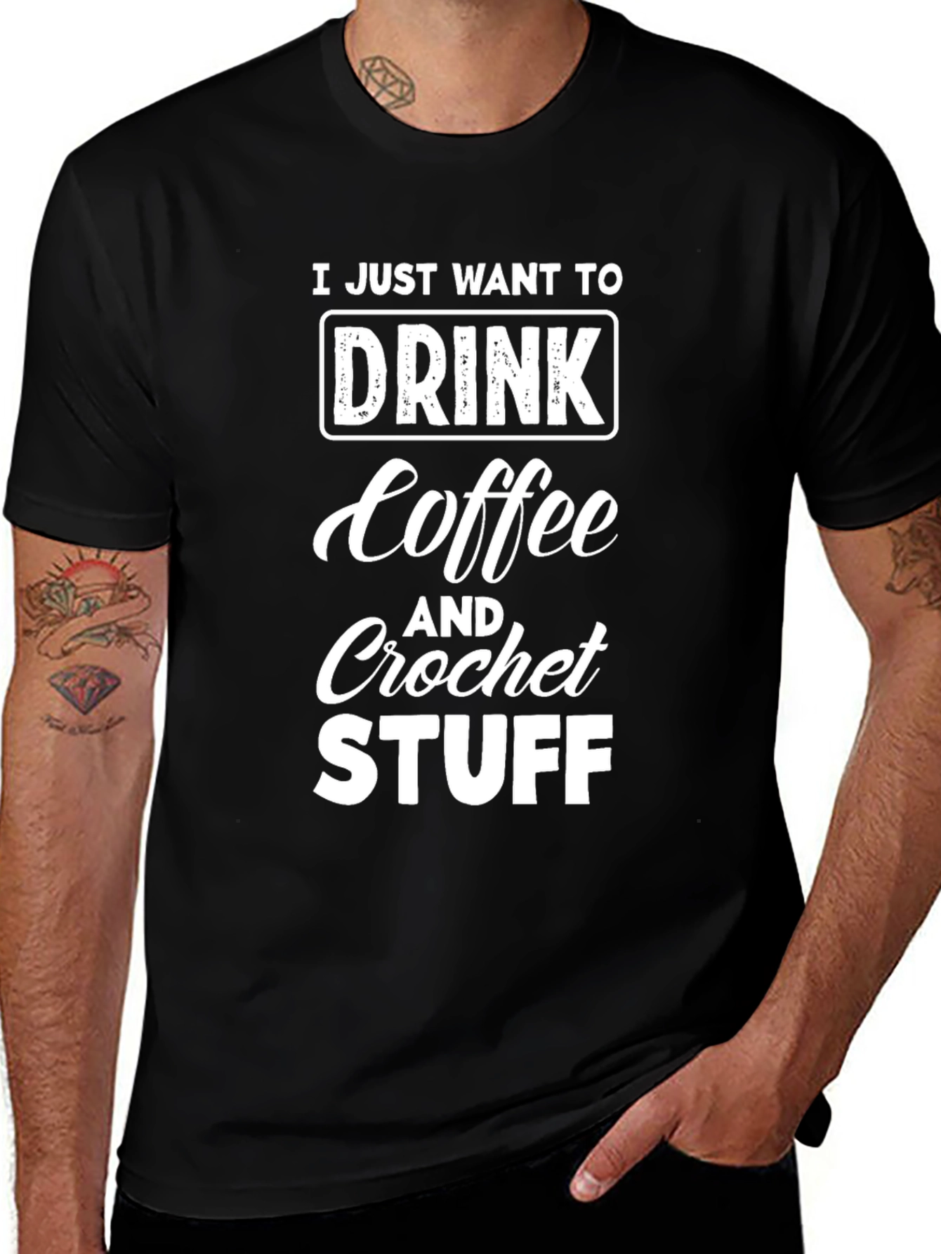 Coffee & Crochet T-Shirt - Funny Hobby Tee