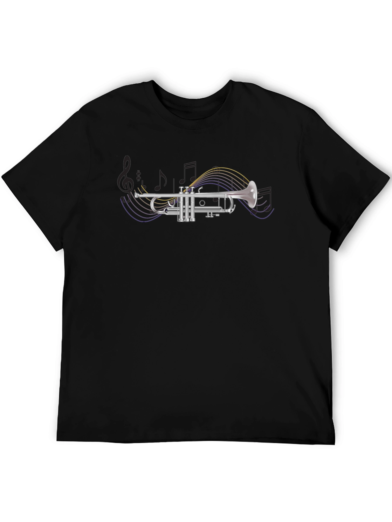 Trumpet Music Graphic T-Shirt - Black