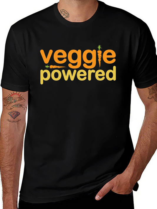 Veggie Powered Graphic Tee - Black Casual T-Shirt