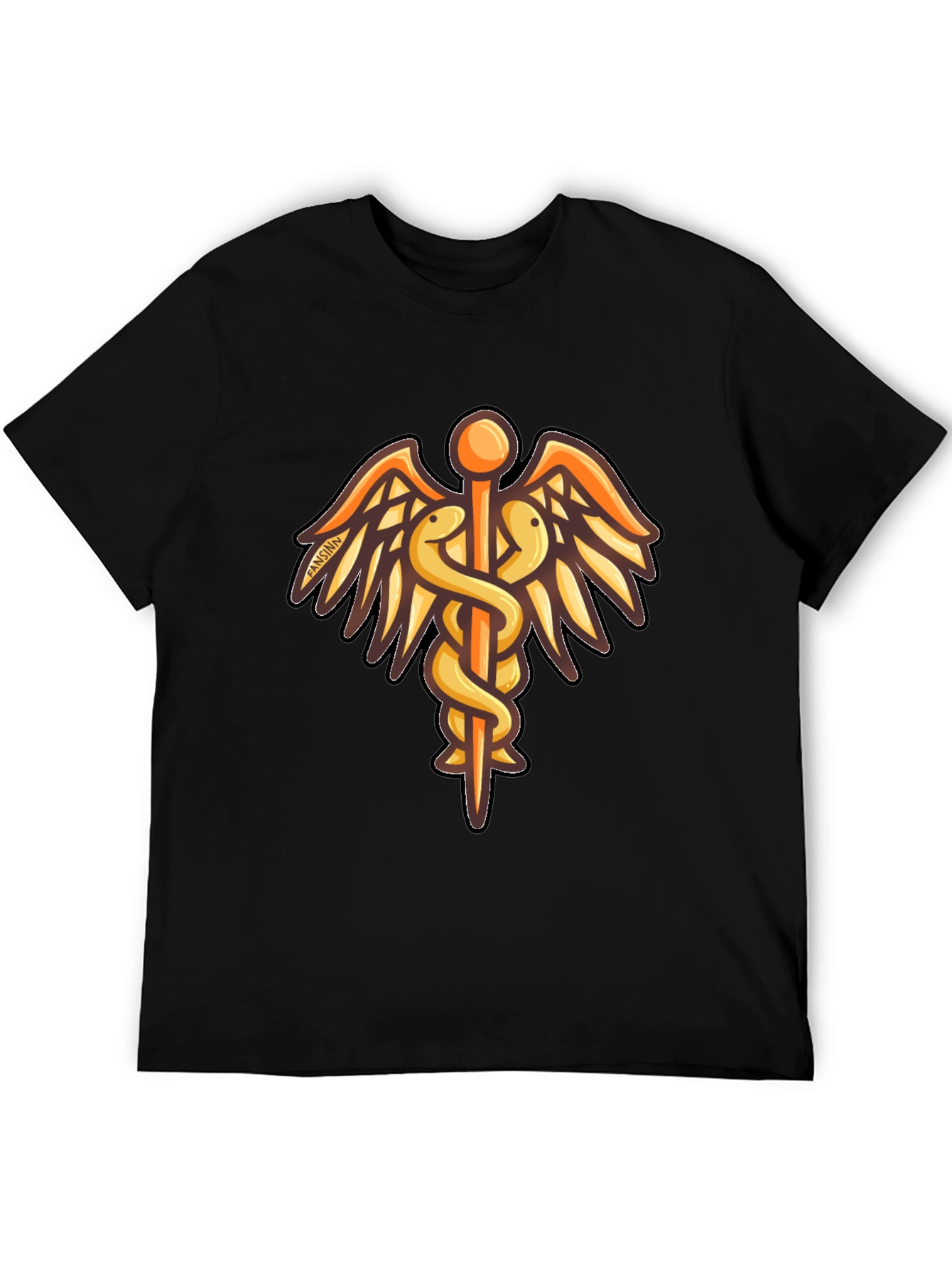 Caduceus Graphic Black T-Shirt