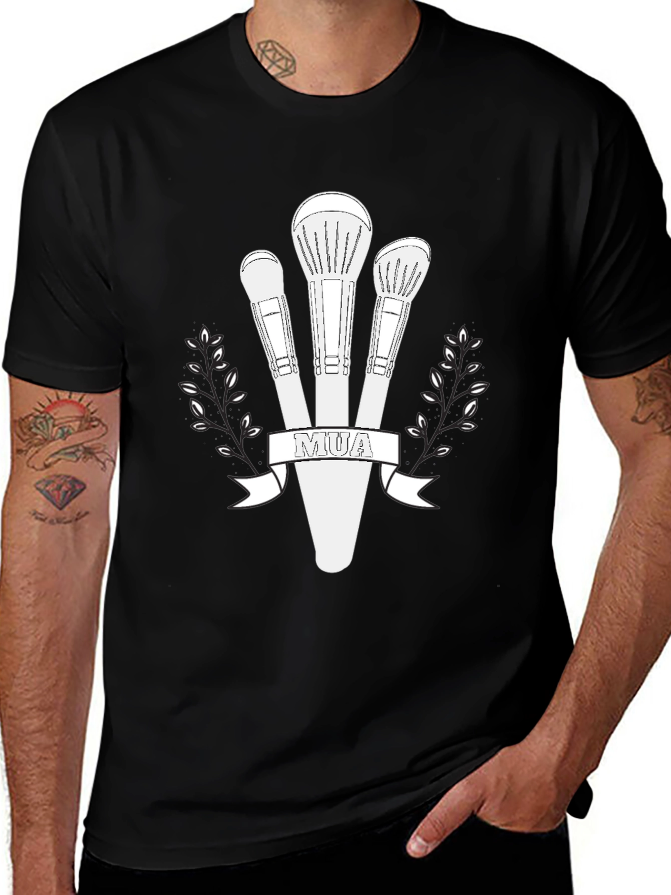 MUA Makeup Brush Graphic Tee - Black