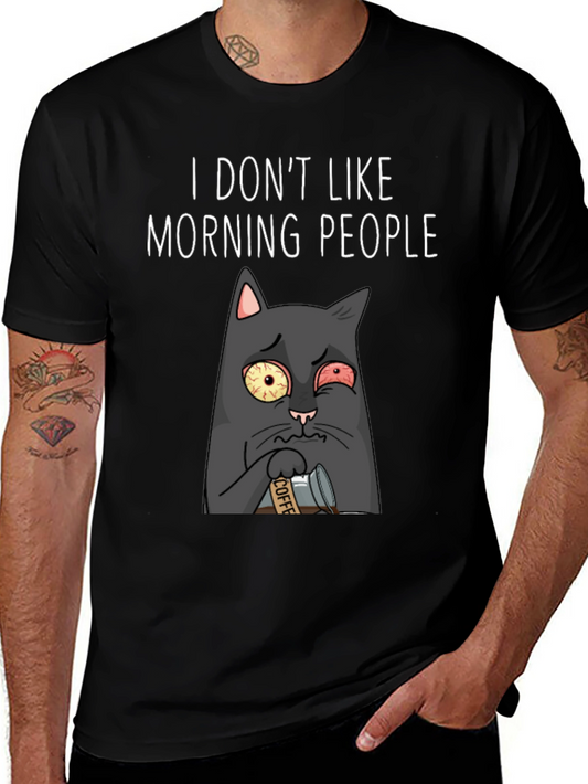 I Dont Like Morning People Black T-Shirt