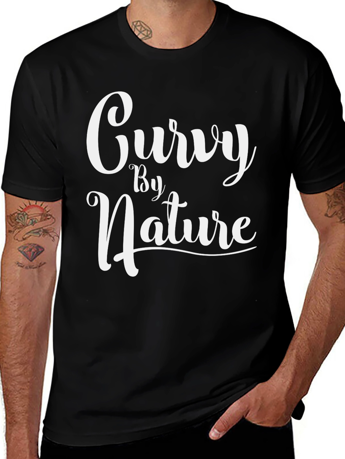 Curvy By Nature Graphic Tee - Black