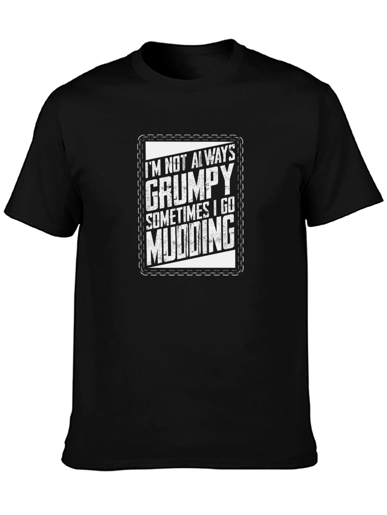Grumpy Mudding Graphic Tee - Black Cotton T-Shirt