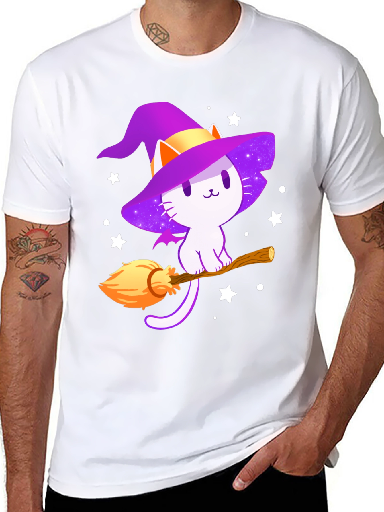 Halloween Witch Cat T-Shirt