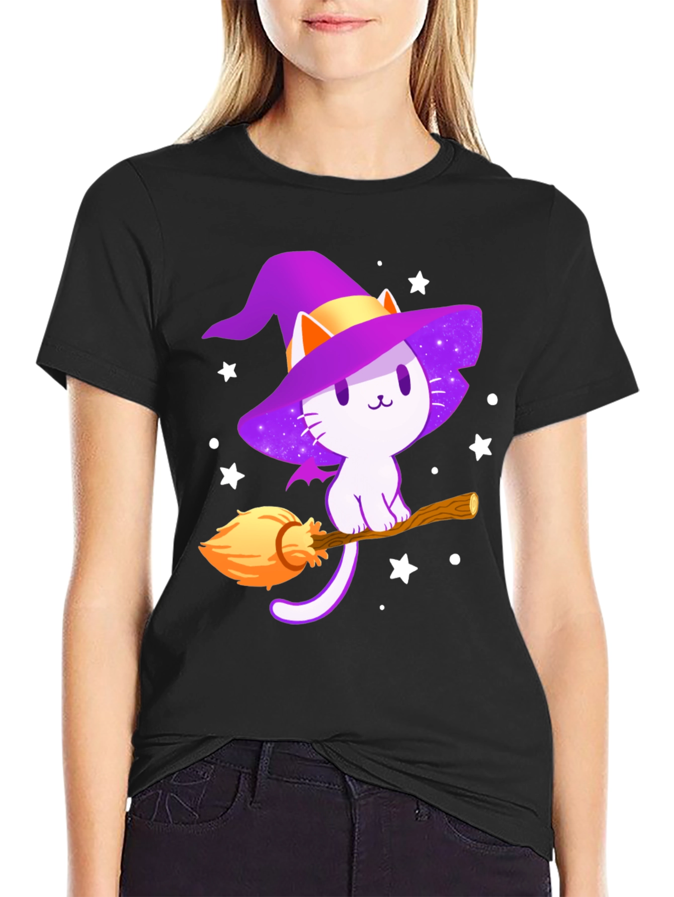 Halloween Witch Cat T-Shirt
