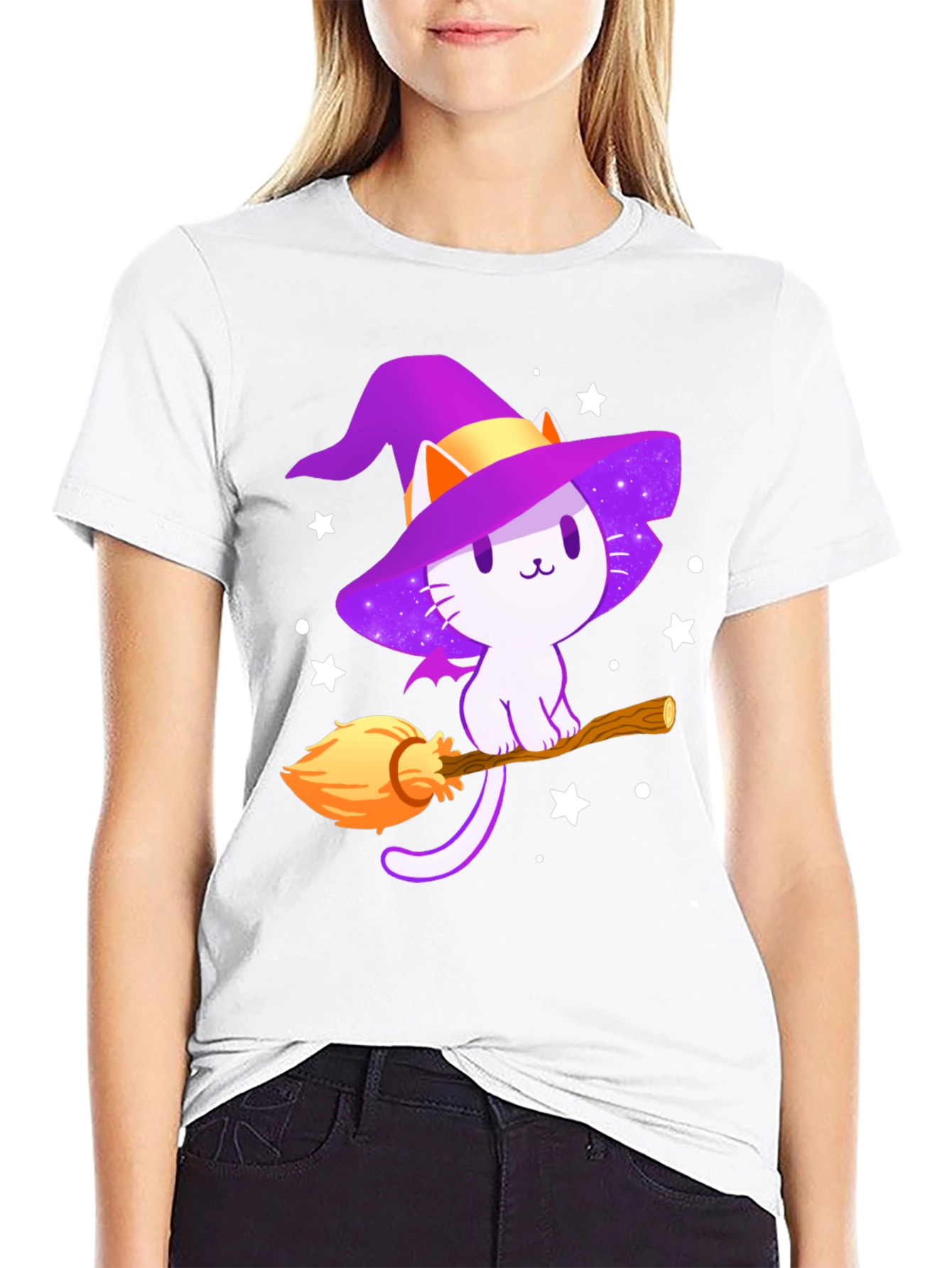Halloween Witch Cat T-Shirt