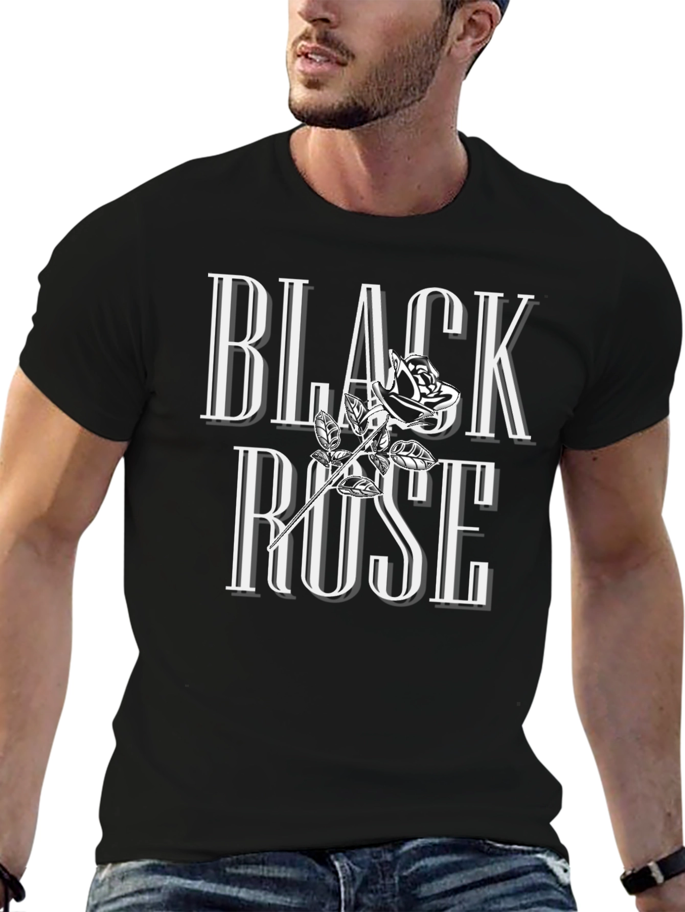 Black Rose Graphic T-Shirt - Stylish Cotton Tee
