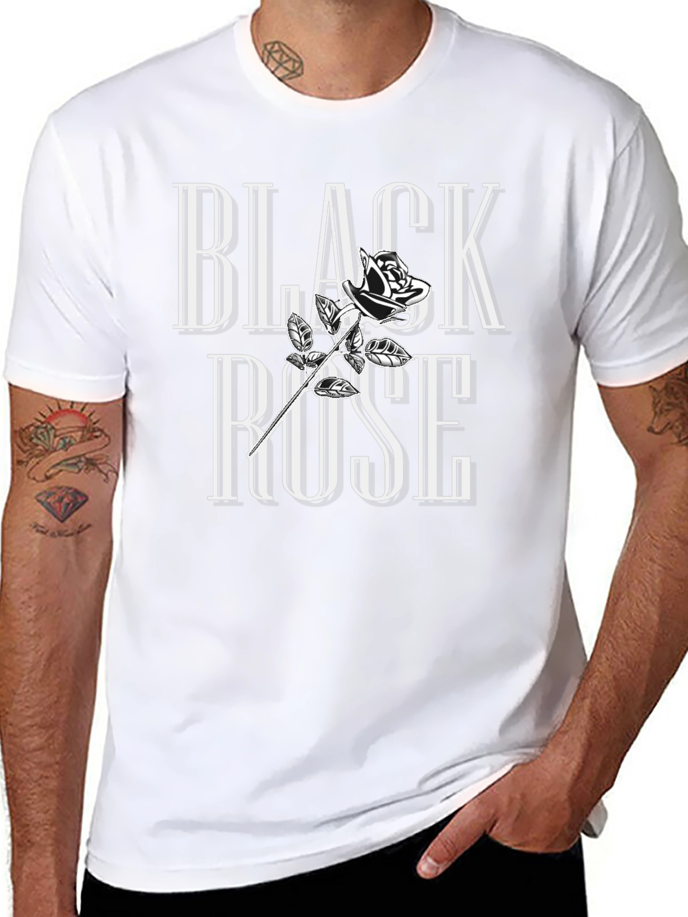 Black Rose Graphic T-Shirt - Stylish Cotton Tee