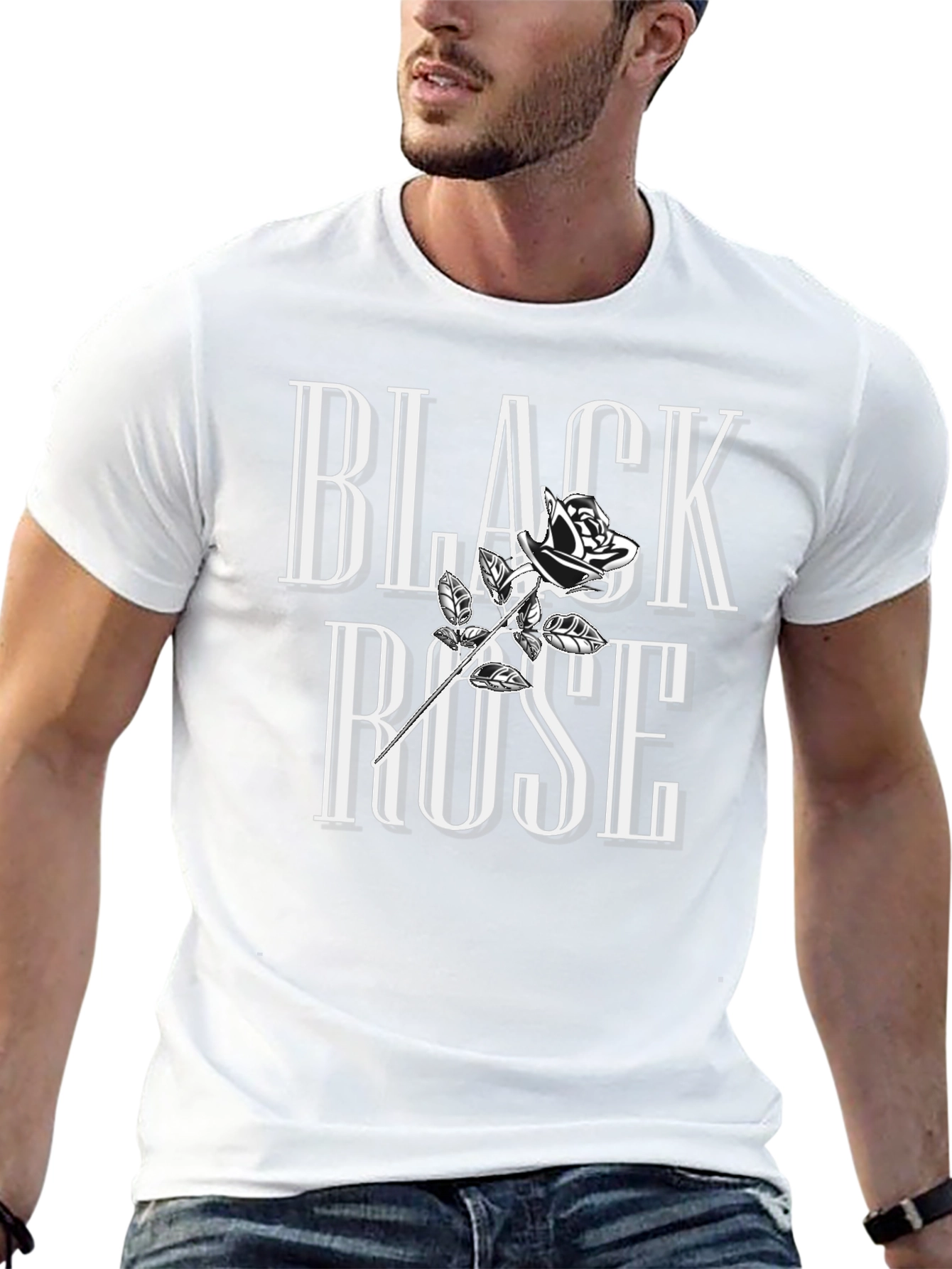 Black Rose Graphic T-Shirt - Stylish Cotton Tee