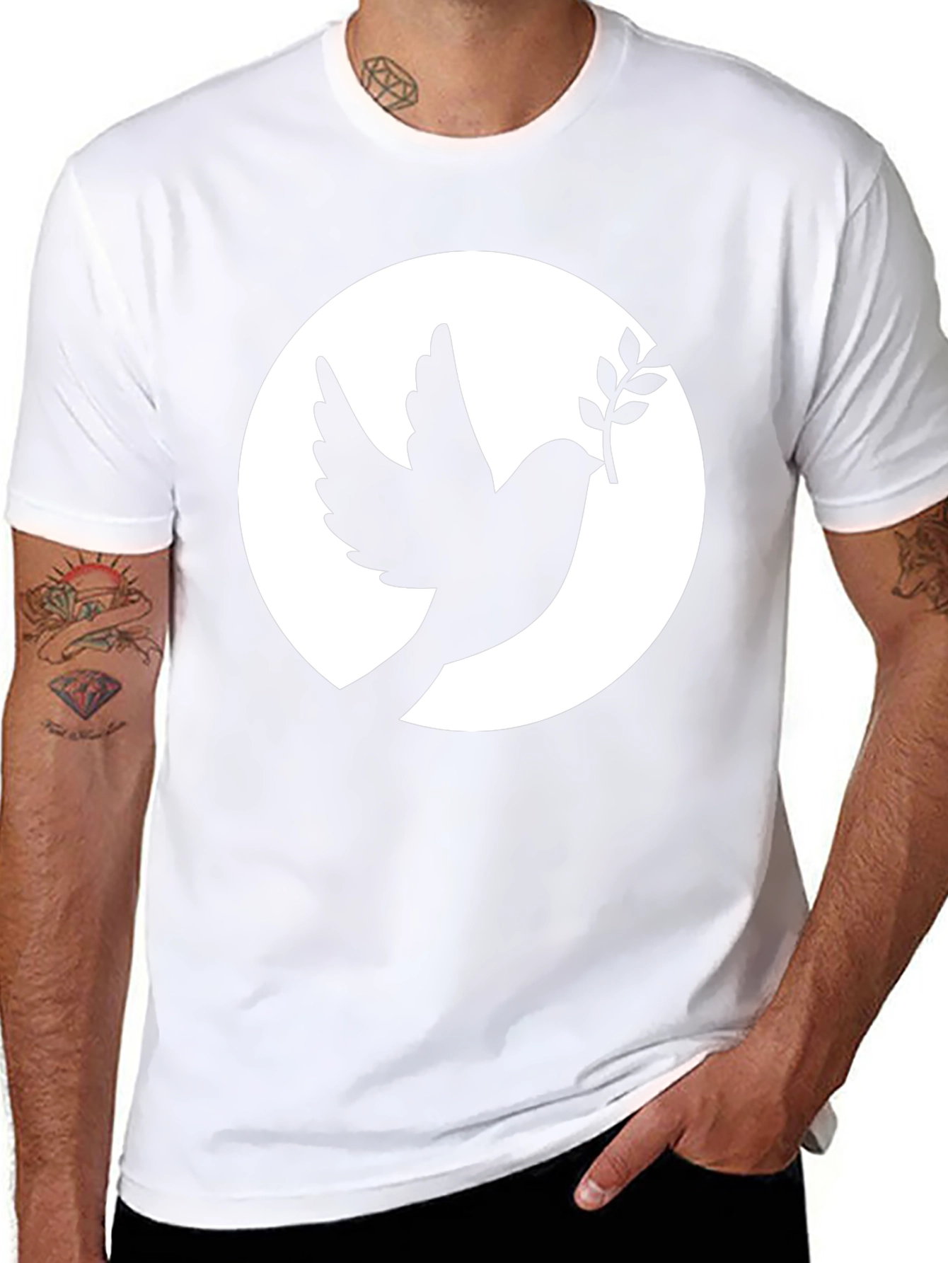 Dove Peace Symbol Black T-Shirt
