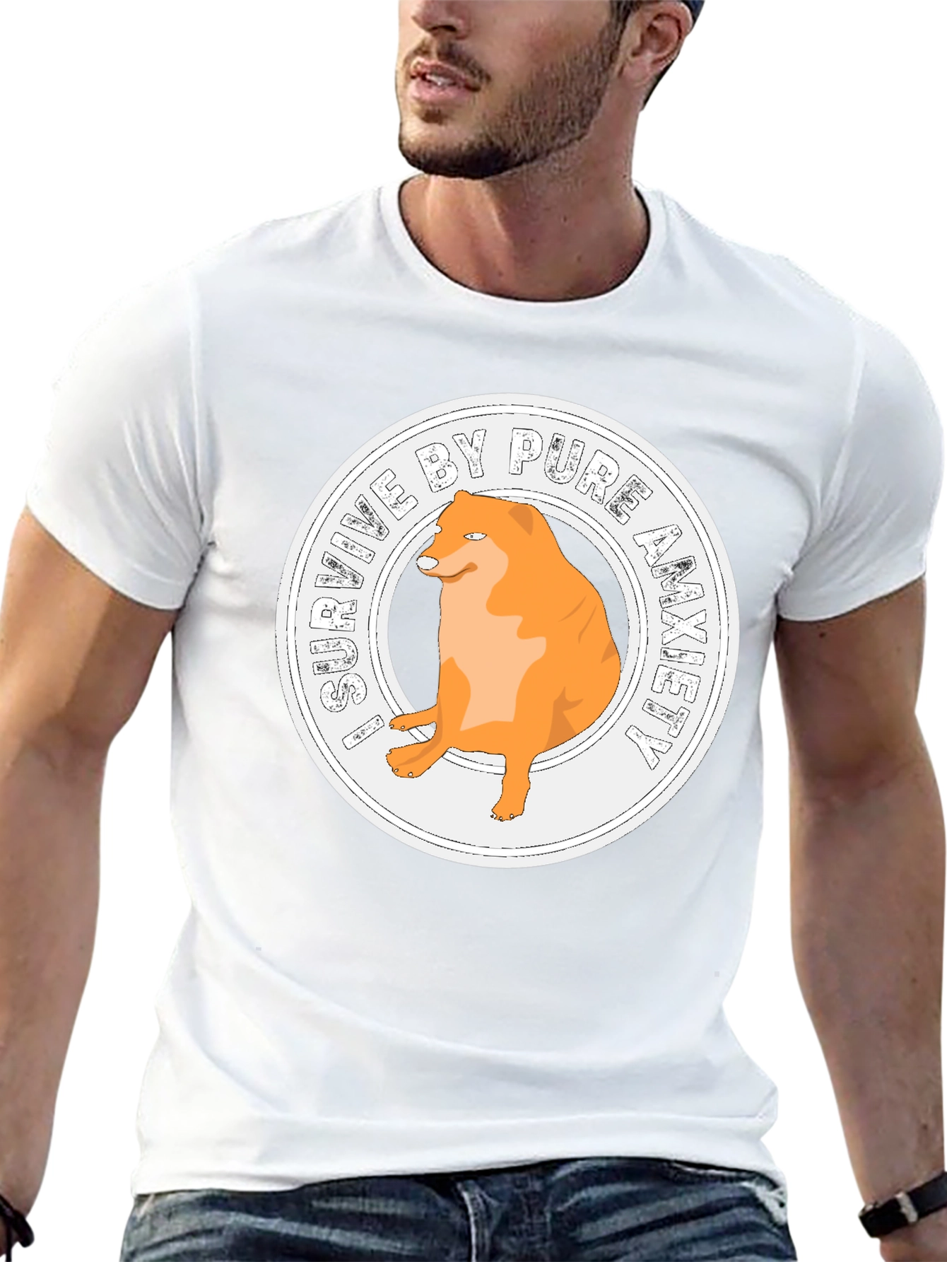 Anxiety Doge T-Shirt - Meme Humor Tee