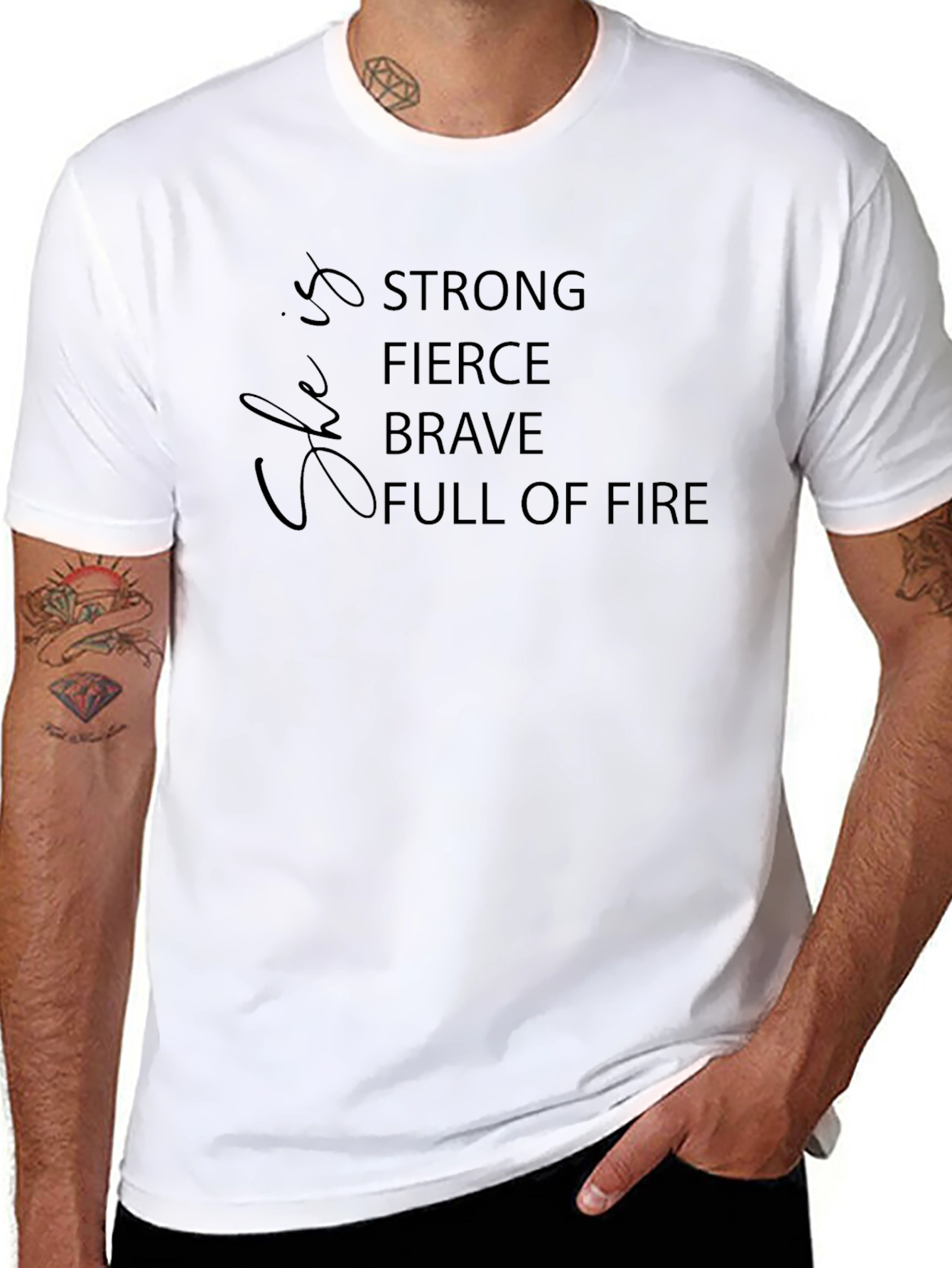 Strong Fierce Brave Graphic Tee - Black