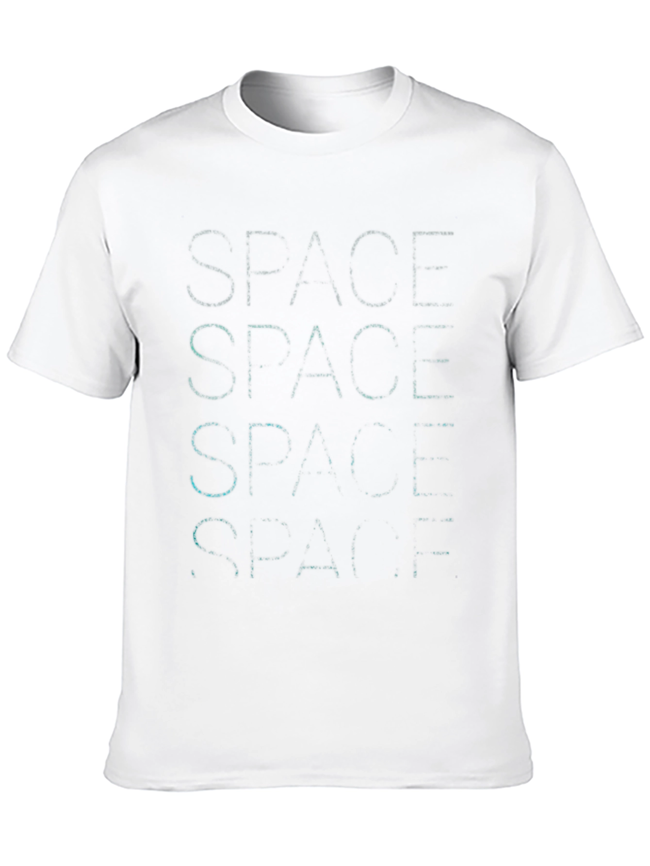 Space Repeated Graphic Black T-Shirt