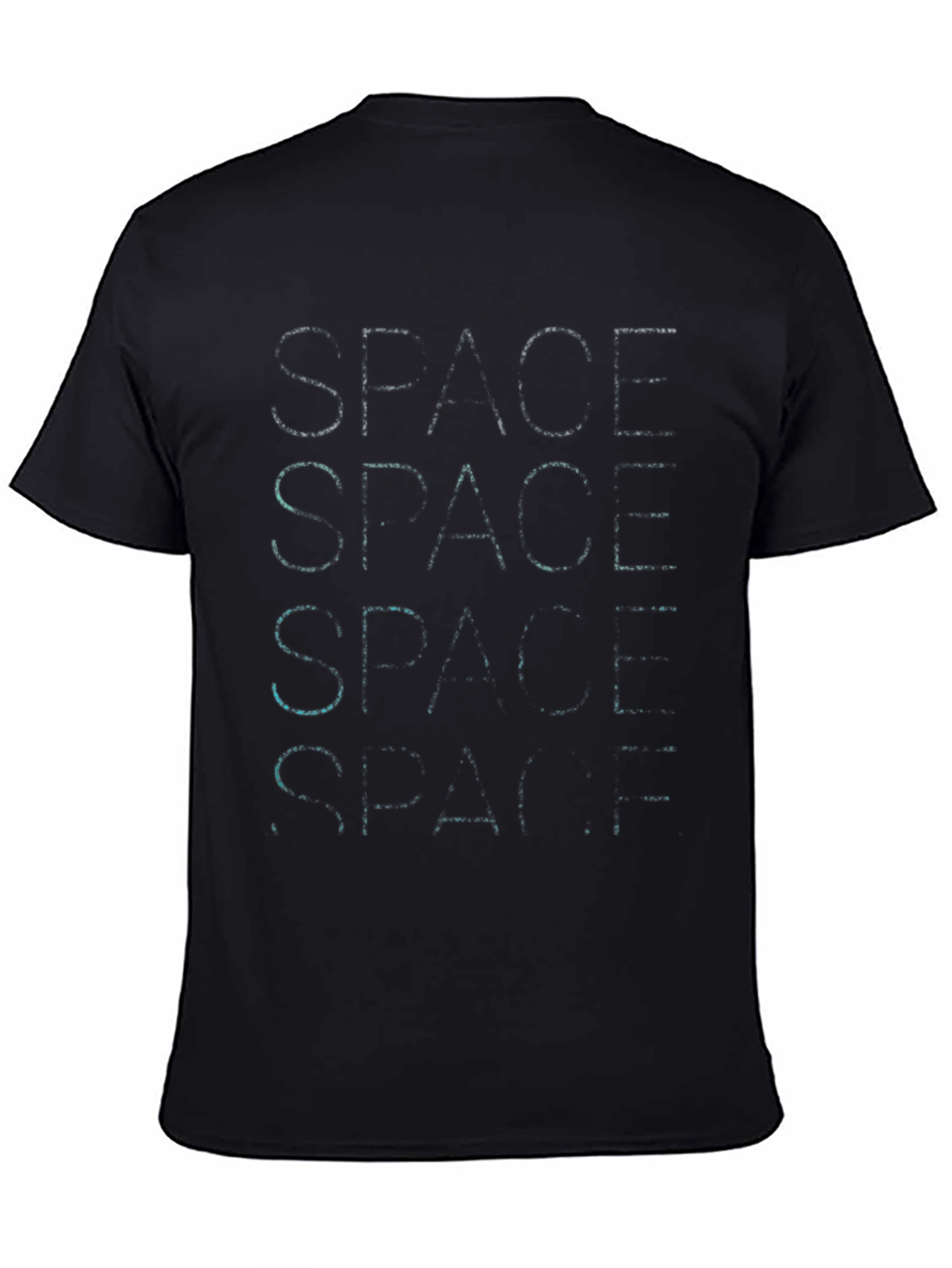 Space Repeated Graphic Black T-Shirt