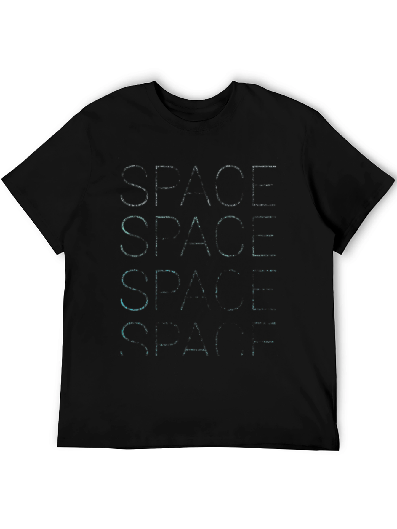 Space Repeated Graphic Black T-Shirt