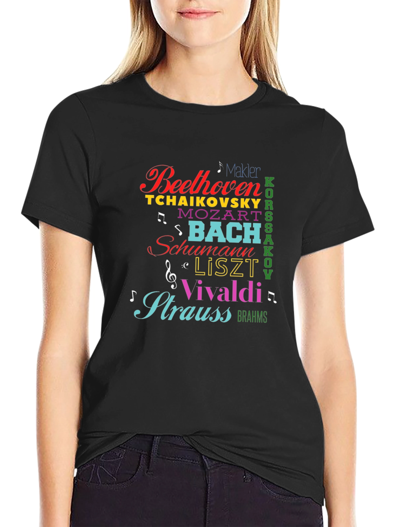 Composer Names T-Shirt: Beethoven Bach Mozart Vivaldi