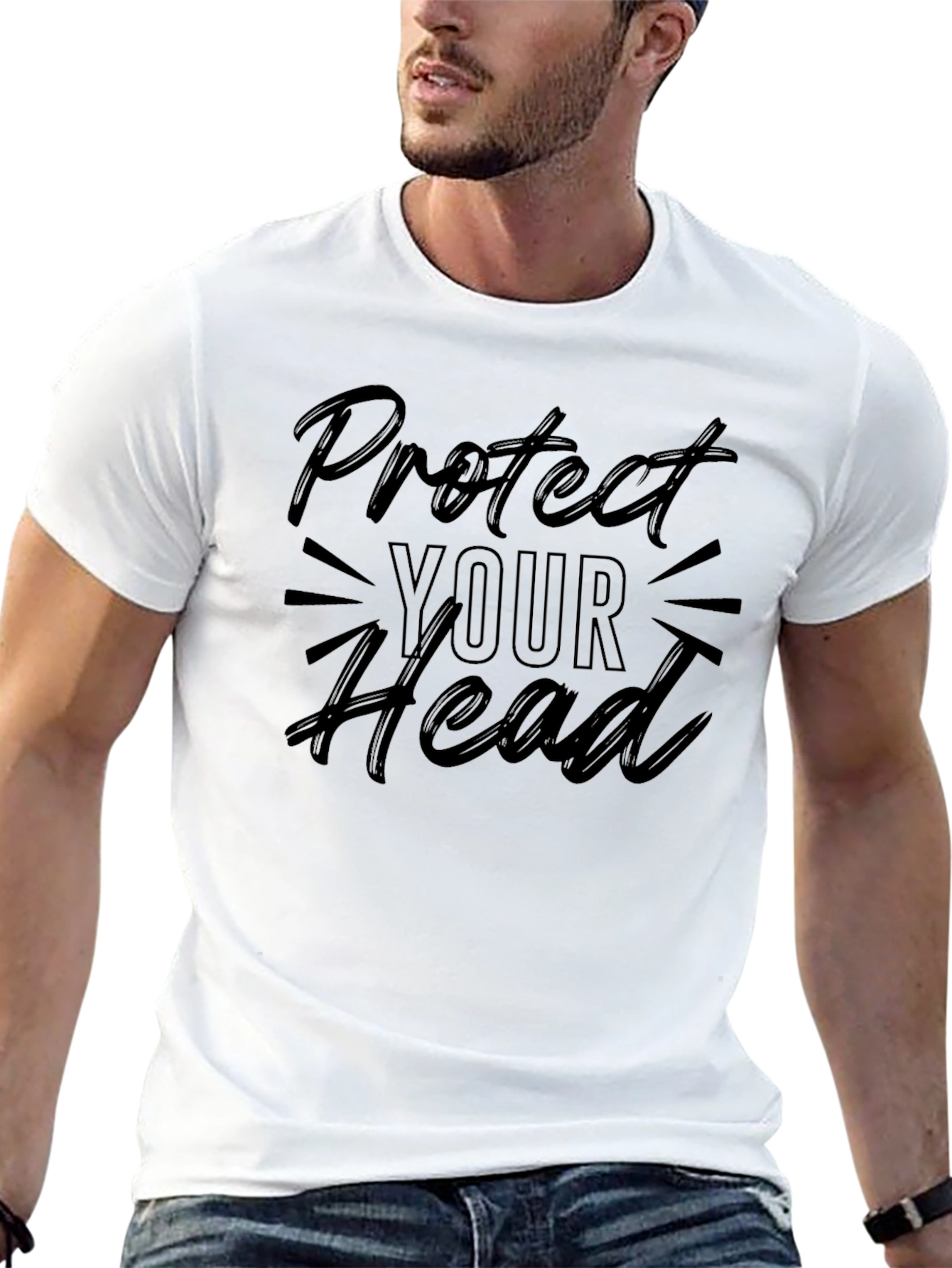 Protect Your Head Black Graphic Tee