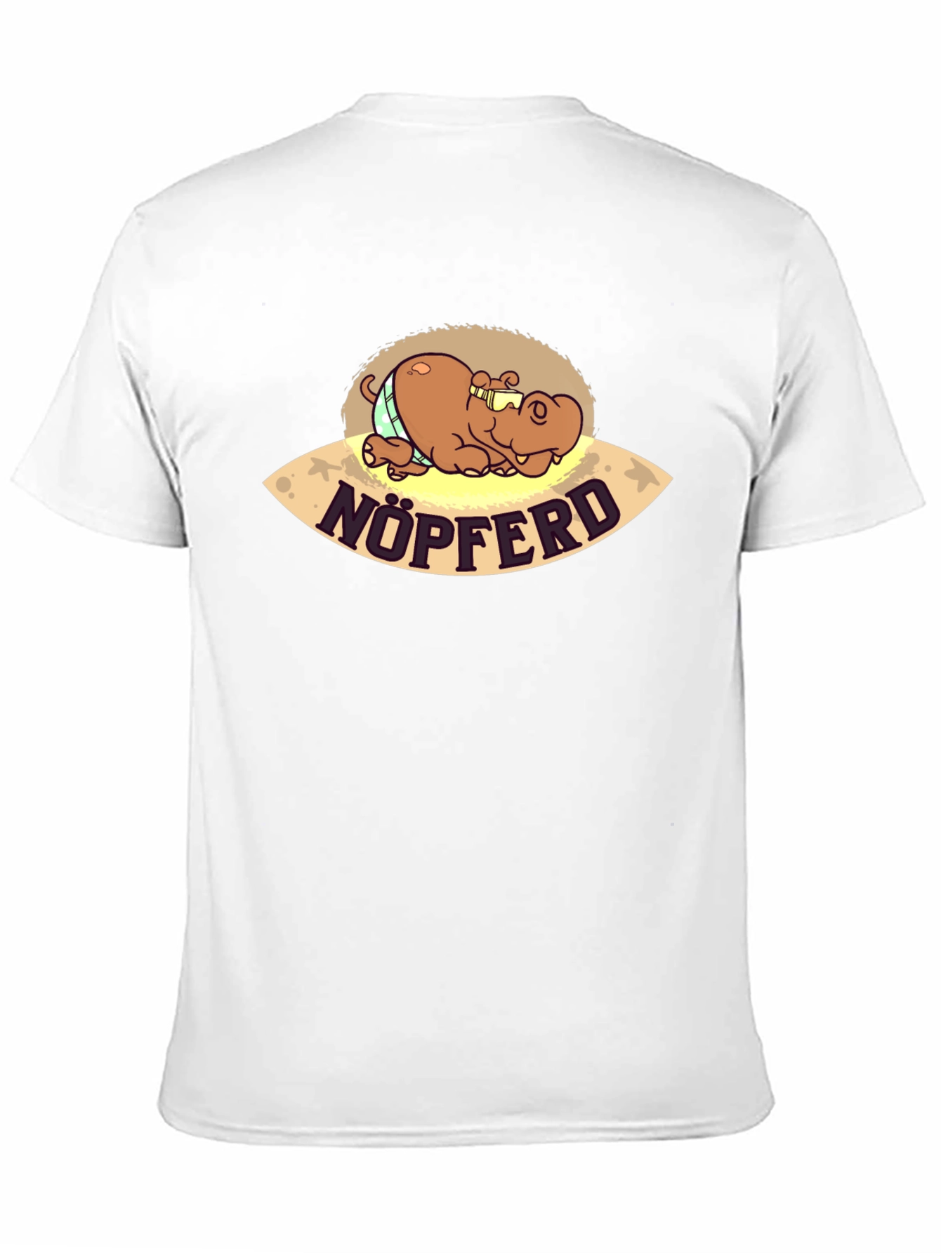 Nöpferd Cartoon Black T-Shirt
