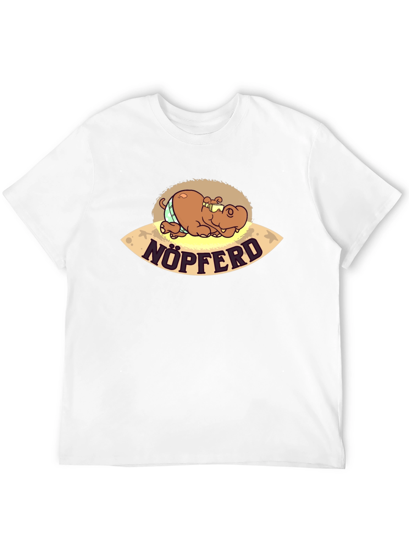 Nöpferd Cartoon Black T-Shirt