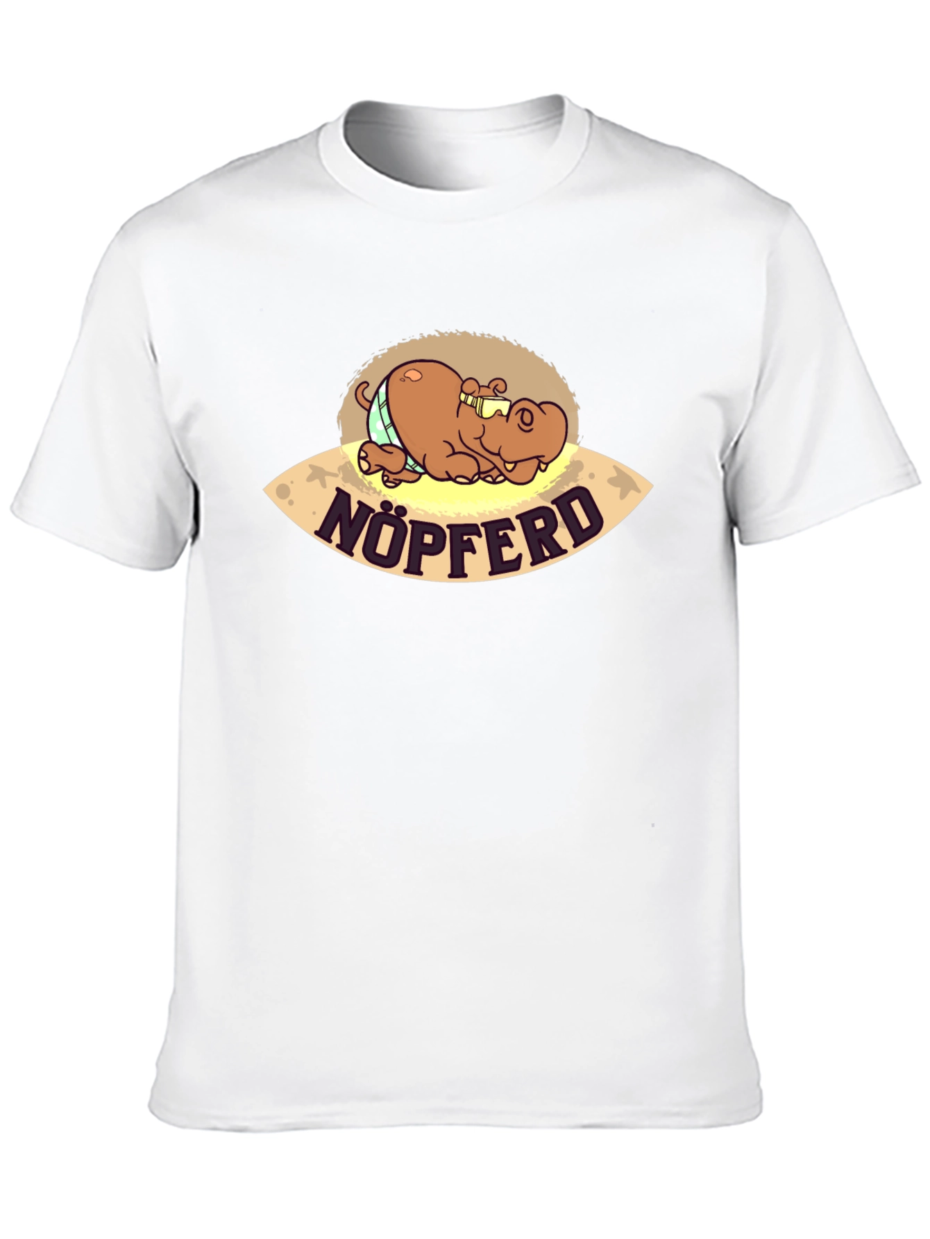Nöpferd Cartoon Black T-Shirt