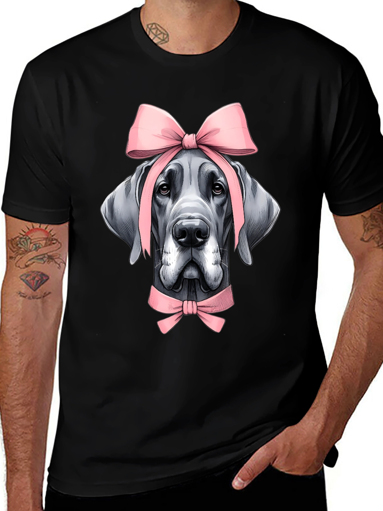 Dog with Bows Graphic T-Shirt