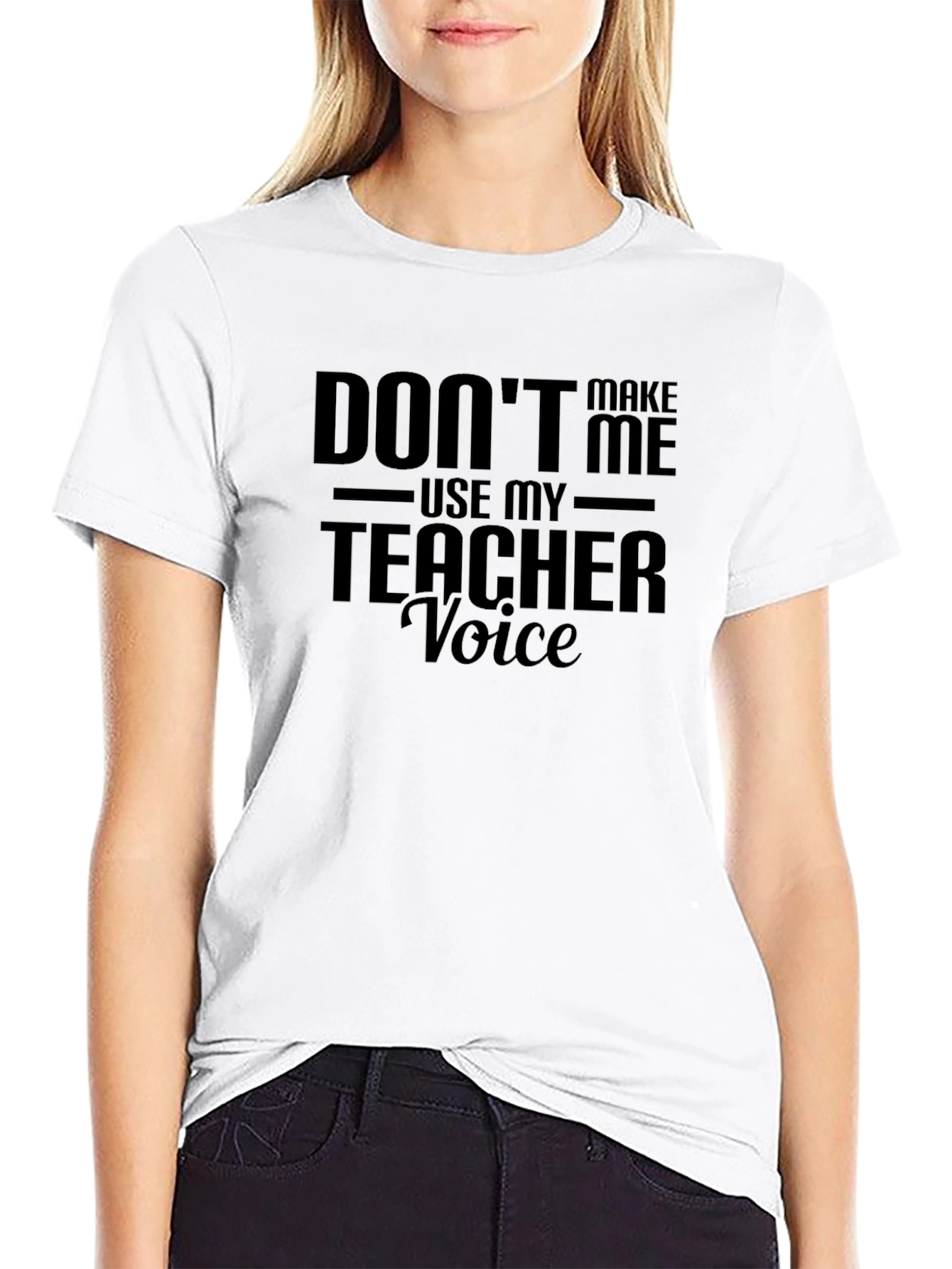 Teacher Voice Funny Black Graphic Tee