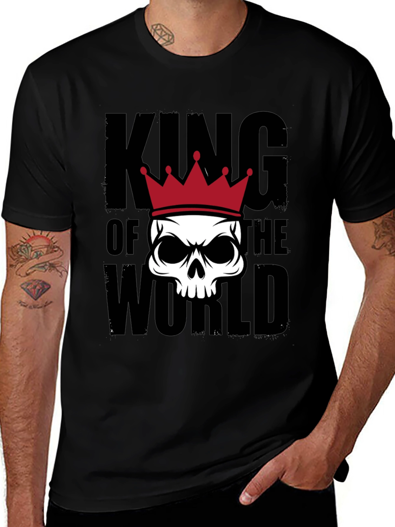 King of the World Skull Graphic Tee