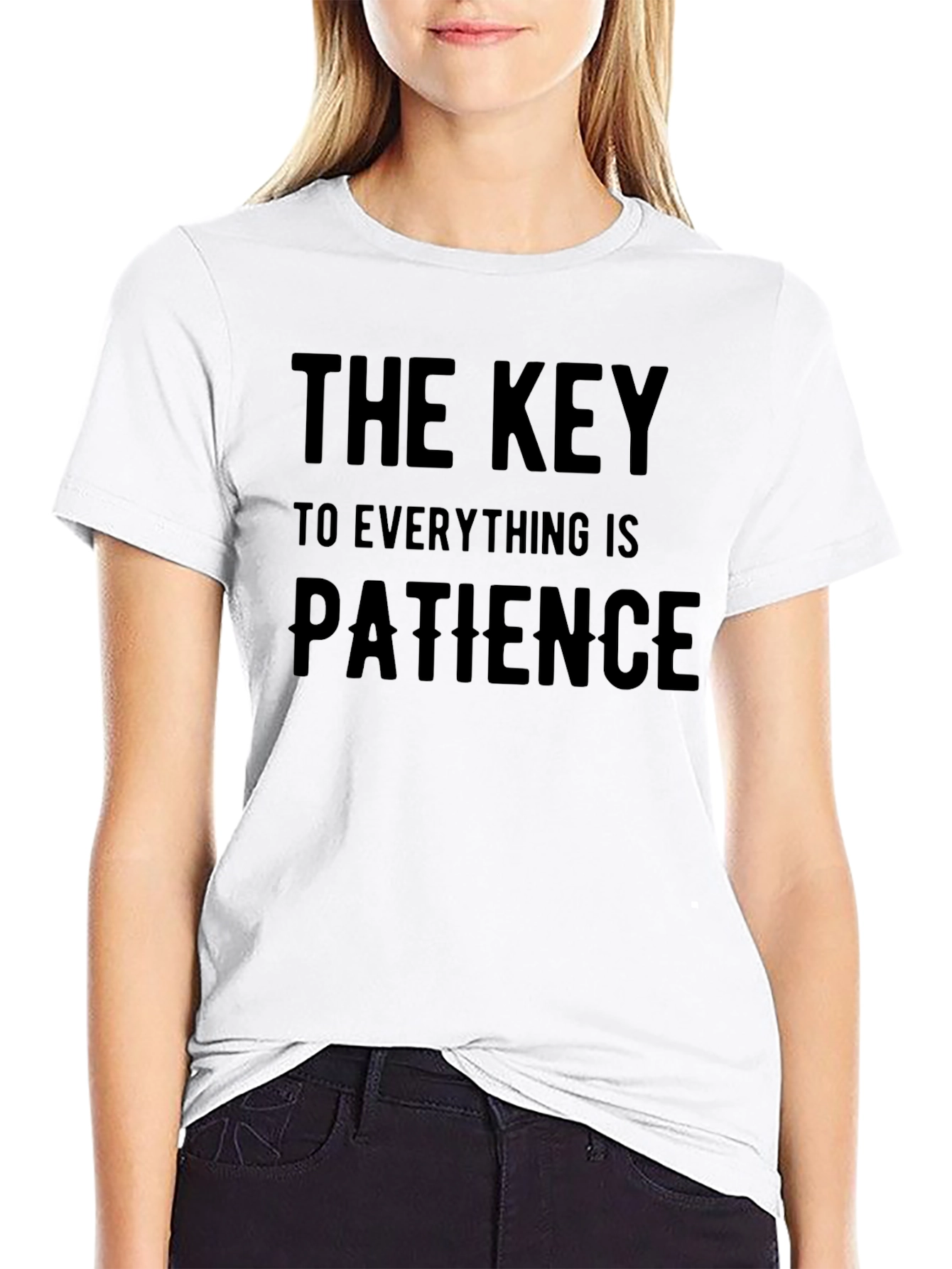 Patience is Key Graphic Tee - Black