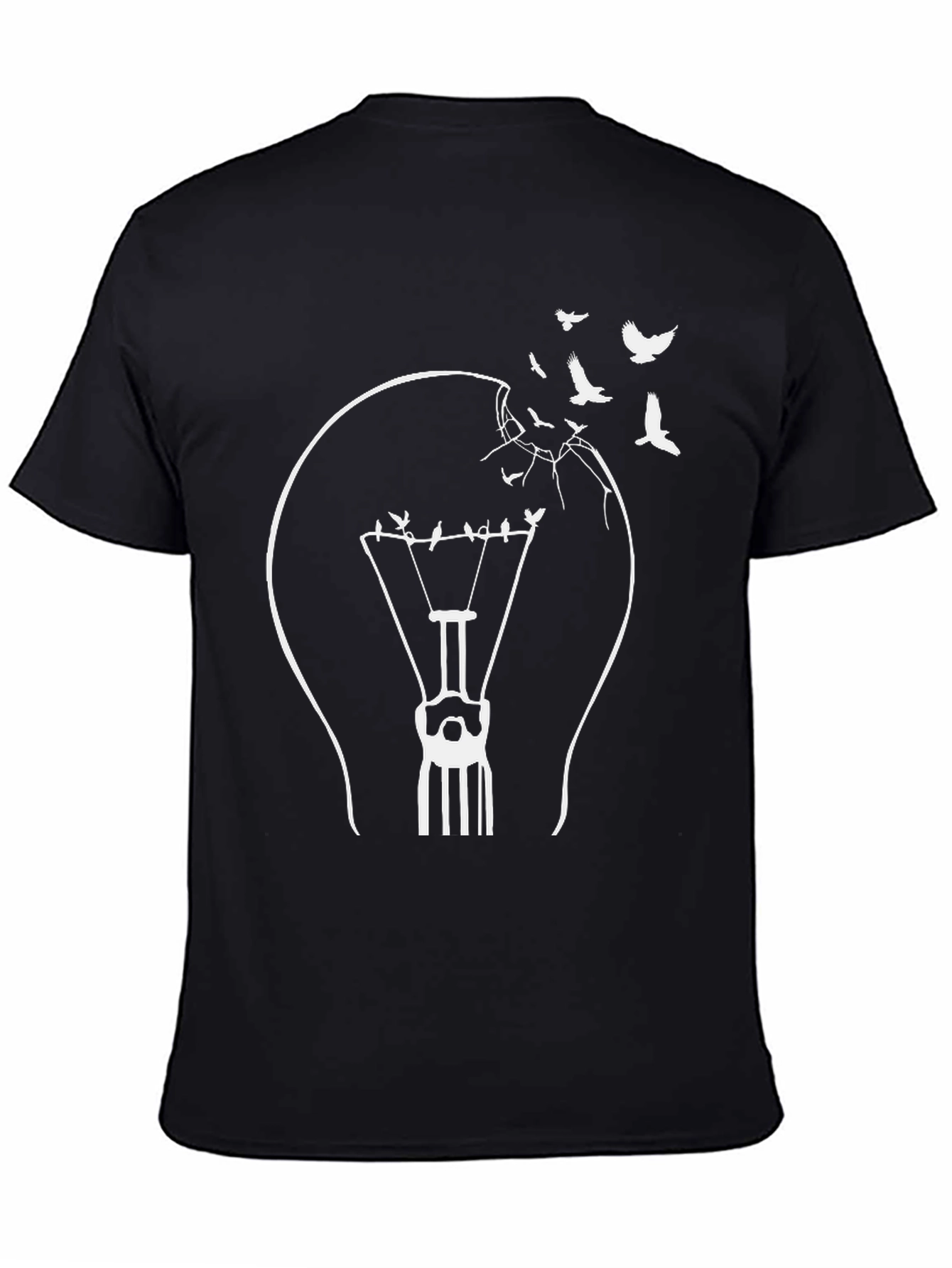 Bird Light Bulb Graphic Tee - Unique Design!