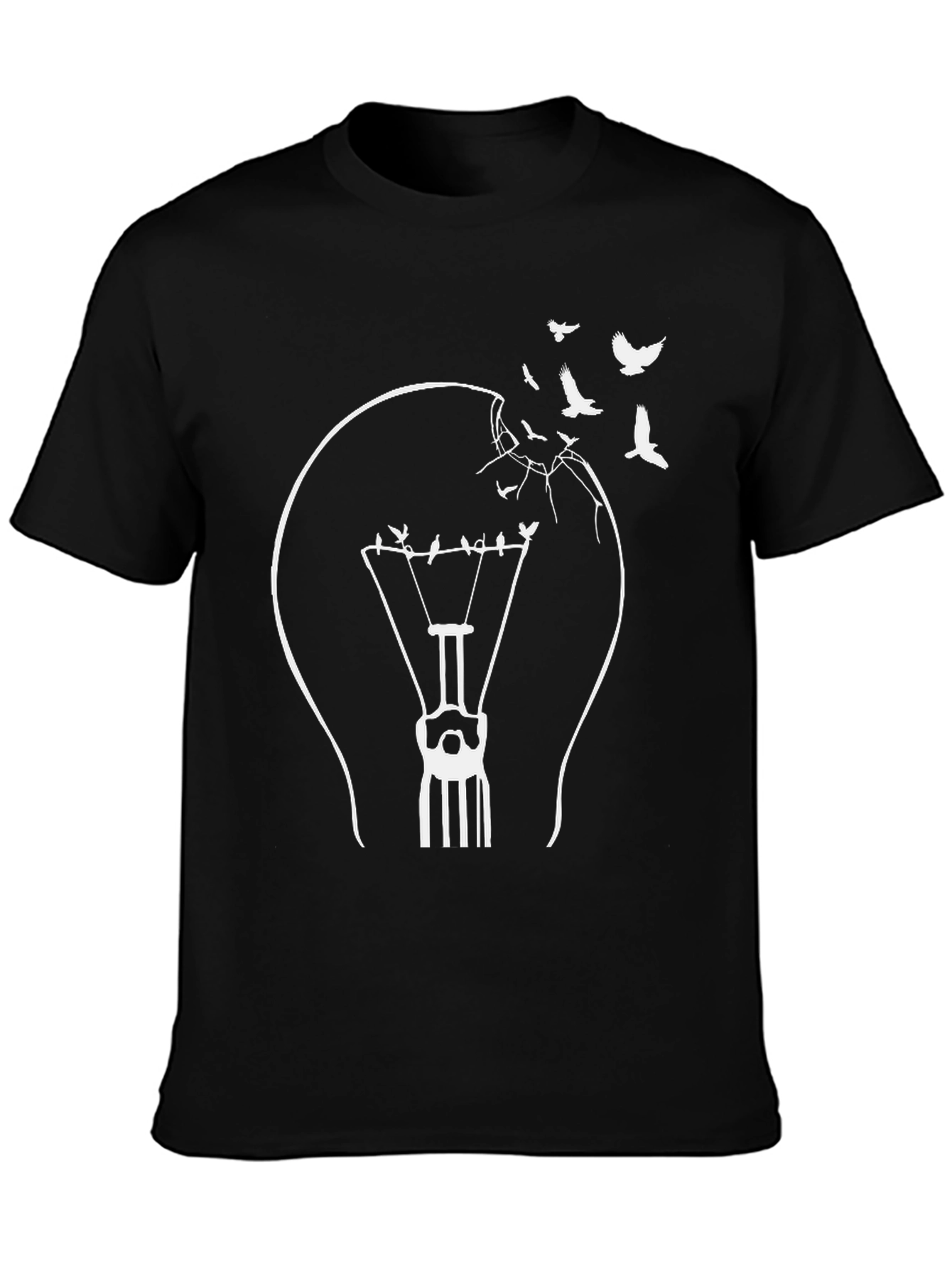 Bird Light Bulb Graphic Tee - Unique Design!