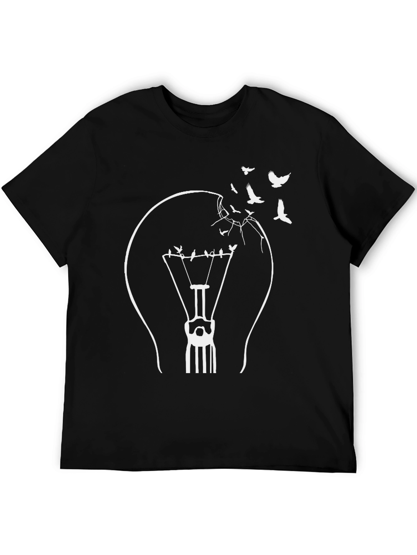 Bird Light Bulb Graphic Tee - Unique Design!