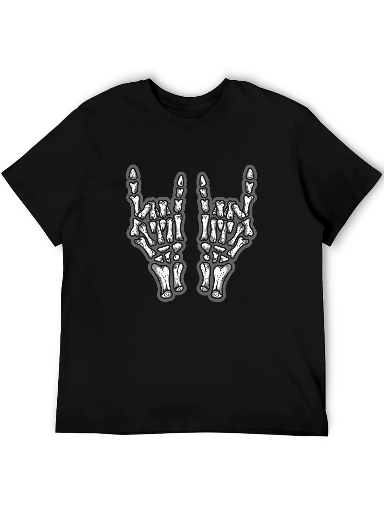 Skeleton Hand Rock On Graphic T-Shirt
