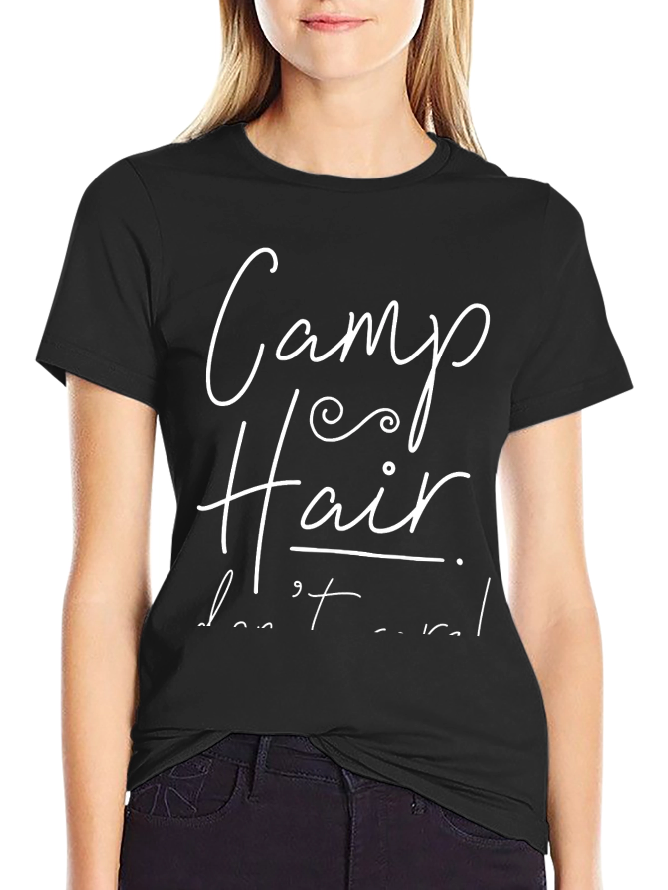 Camp Hair Dont Care Black Graphic Tee