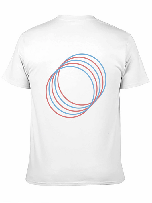 Abstract Circle Design Black T-Shirt